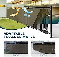 Vista 3 de Coarbor Pantalla de privacidad para valla de 6 x 20 pies, cubierta de malla resistente con fijaciones reforzadas y ojales inoxidables para patio al