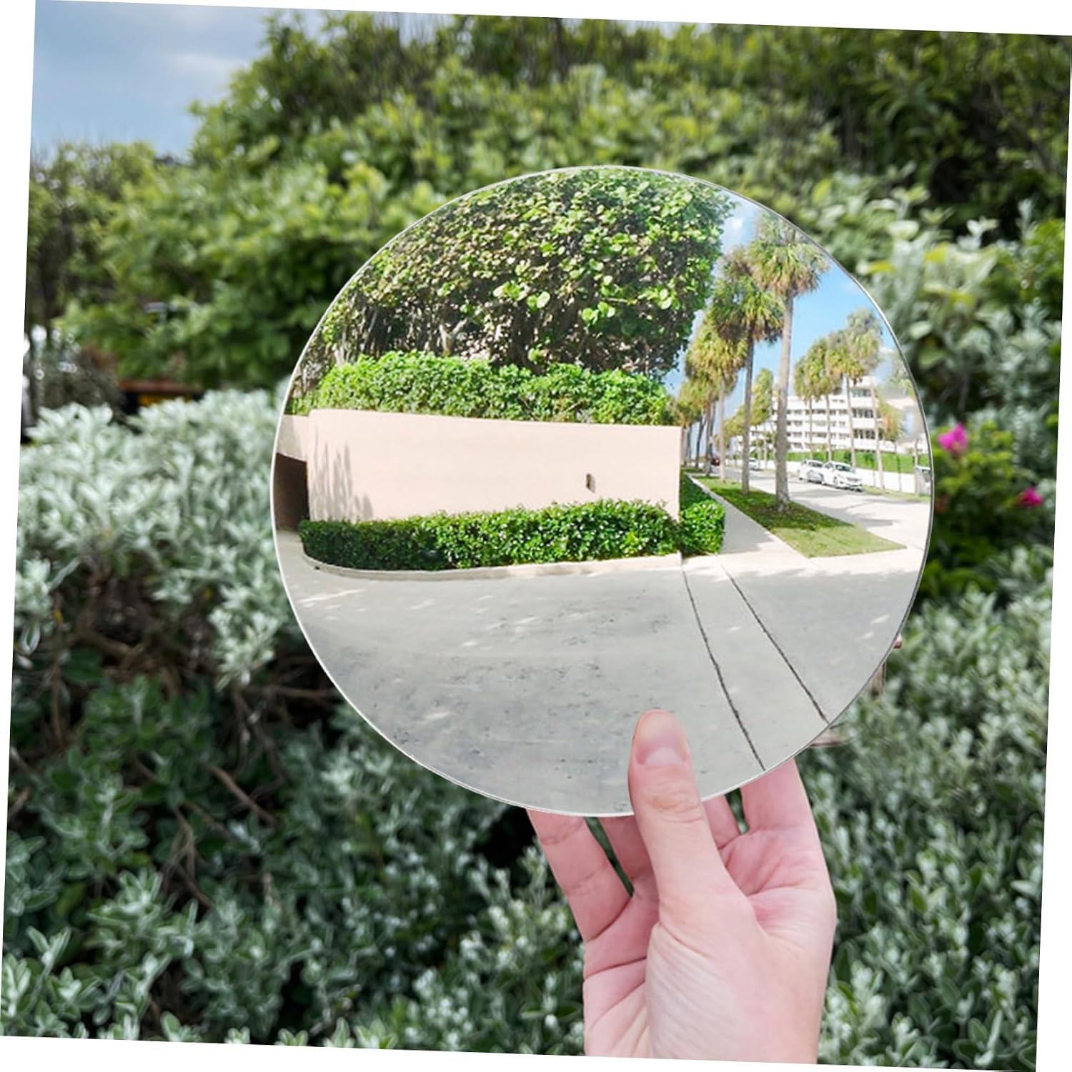 Amosfun Convex Security Mirror Lens Wide Angle Traffic Outdoor Safety Mirror for Store Garage and Driveway Theft Design with Enhanced Visibility