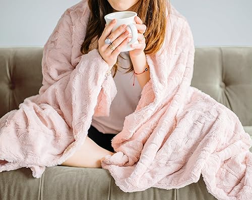 Miniatura 5 de WOLF CREEK BLANKET Doublesoft - Manta de piel sintética de gran tamaño, 60 x 80 pulgadas, azul escarcha ártica, suave, esponjosa, acogedora, peluda,