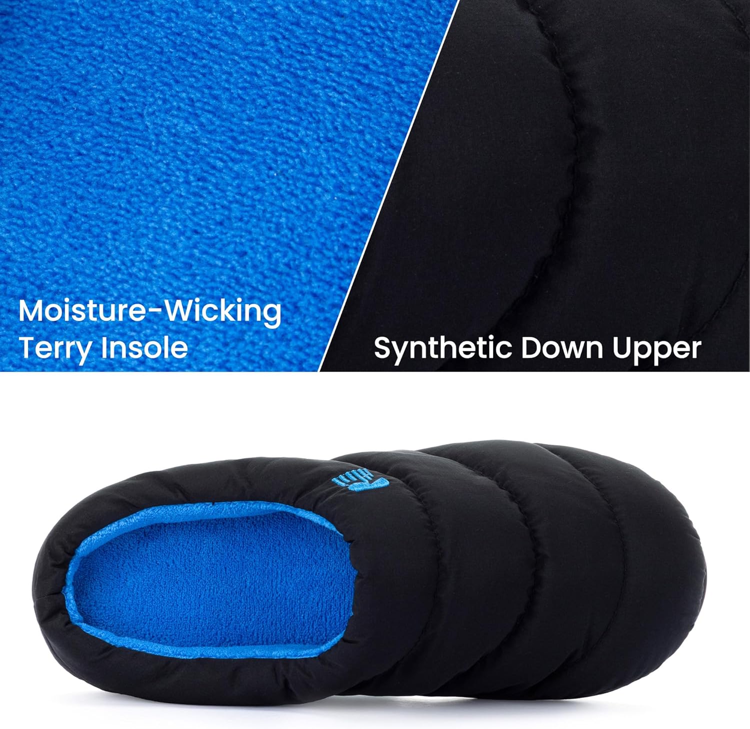 RockDove Mens Campground Puffer Slippers Memory Foam Cozy Warm Indoor House Shoes Non Slip Machine Washable Gift Ready - Image 3