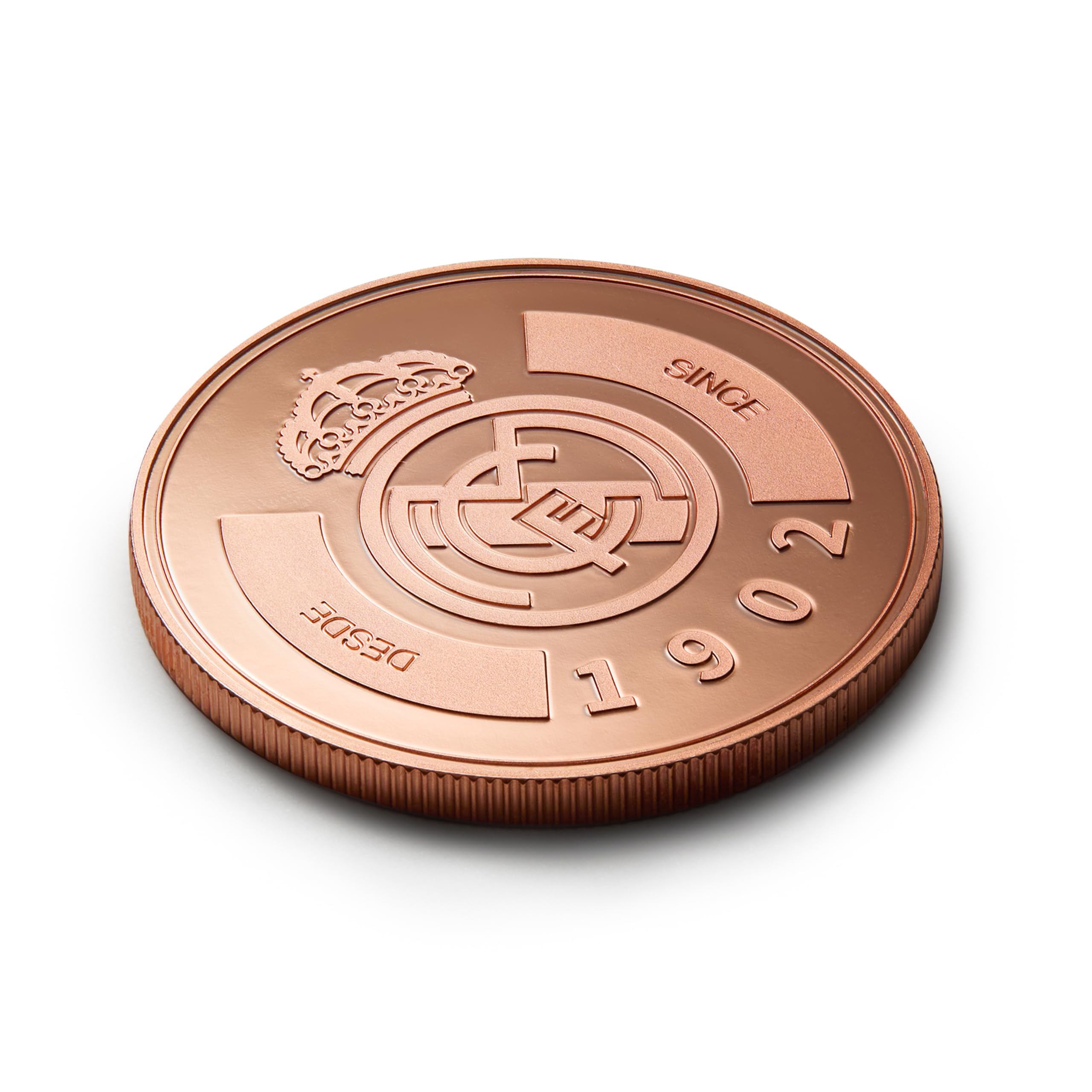 Real Madrid - Moneda edición Especial con Escudo y año de su fundación 1902 - Coleccionable - Cobre - Producto Oficial