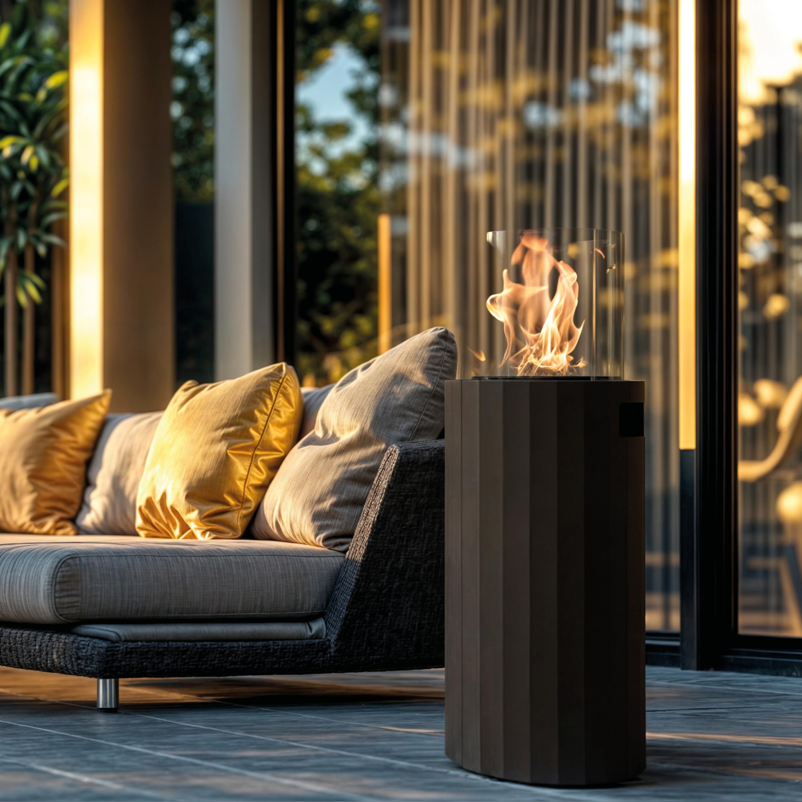 Chimenea de gas exterior BINO - Calentador portátil para jardín y terraza