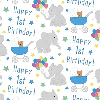 1st birthday wrapping paper boy