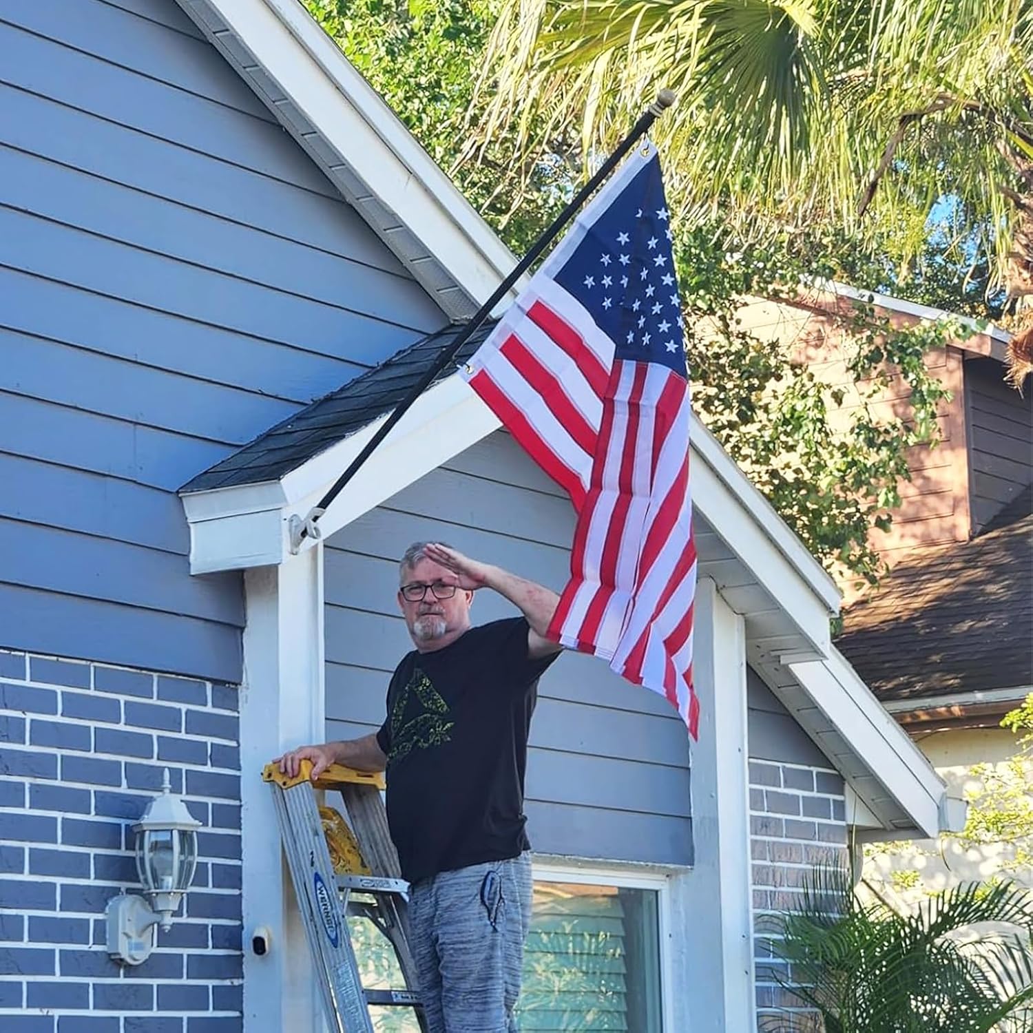 TOPFLAGS American Flag 5x8 Heavy Duty Outdoor Large US USA Flags TearProof Spun Polyester Embroidered Stars, Sewn Stripes for Outside All Weather High Wind
