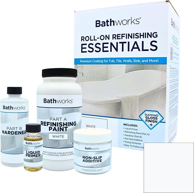 Bathworks Essentials Tub & Tile Refinishing Kit – White Non-Slip