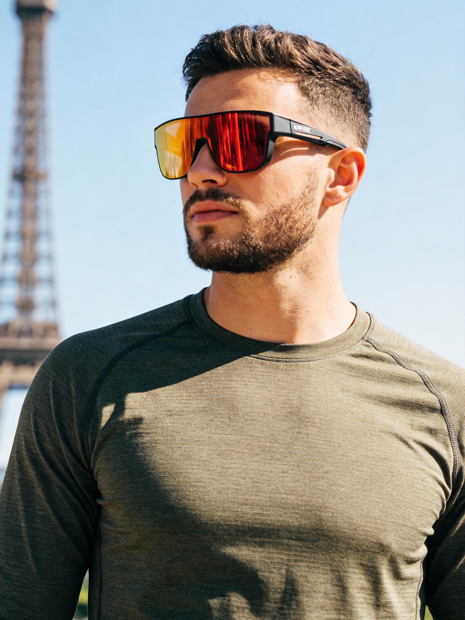 KAPVOE K216 Surlunettes de Soleil Photochromique ou à Verres Colorés | Lunettes de Soleil Superposable Protection UV400 TR90 Cadre pour Cyclisme Conduite Sport et Loisirs