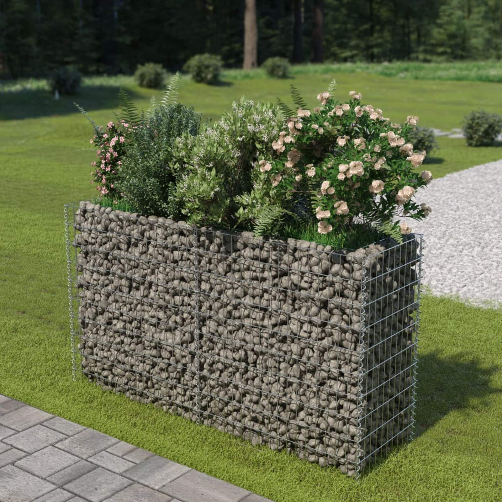 Arriate, Mesa De Cultivo, Huerto Domestico, Cultivo De Plantas Aromaticas, Arriate De Jardín, de gaviones de Acero 180x50x100 cm