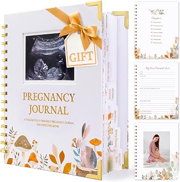 Pregnancy Journal 82 Page Hardcover Memory Book for Expecting Moms | Beautiful & Thoughtful Mom to Be Gift, Pregnancy Book for First Time Moms, Ultrasound Baby Picture Pocket