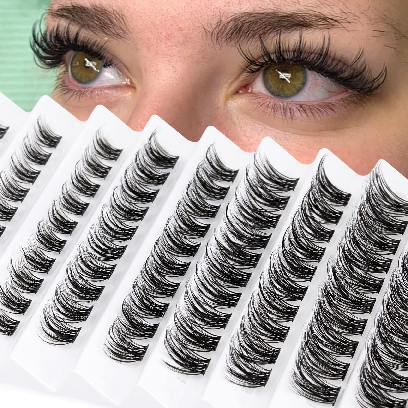 Goddvenus100pcs Cluster Lashes, D Curl Individual Eyelashes, DIY Lash Clusters Wispy Cluster Eyelash Extensions Manga Look Lahes Idividual Custer DIY Eyelashes Extensions by Goddvenus