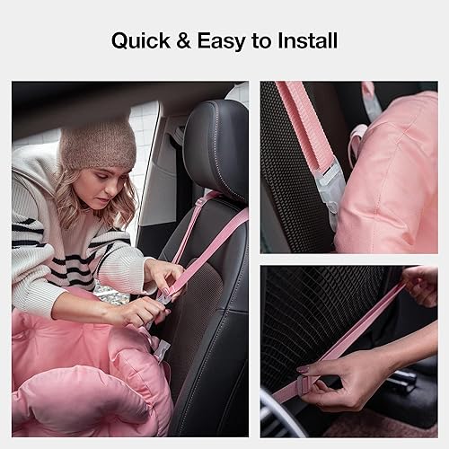 Miniatura 6 de VETRESKA Asiento de coche para perros pequeños y medianos, asiento elevador para cachorros, bolsa de transporte para mascotas con bolsillos de