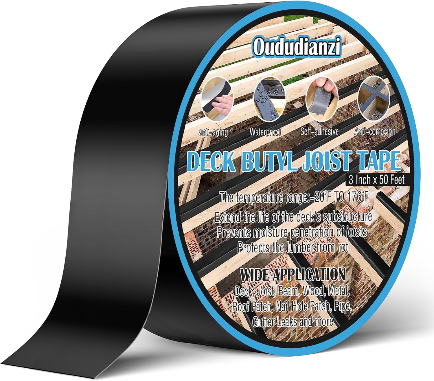 Deck Joist Tape for Decking, 3" X 50' Joist Tape Deck, Waterproof Butyl