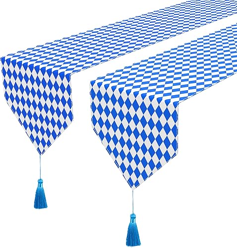 Vista 29 de Wehhbtye Paquete de 2 caminos de mesa de fútbol para cocina, cancha de fútbol americano de 12 x 71 pulgadas con borlas, bufandas de tocador