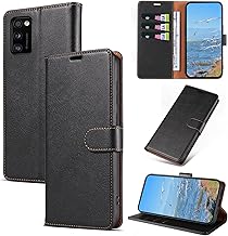 Case Compatible with Samsung A41, Magnetic Folding Mobile Phone Case with Card Slot, PU Leather Shockproof Protective Case for Samsung Galaxy A41, Black
