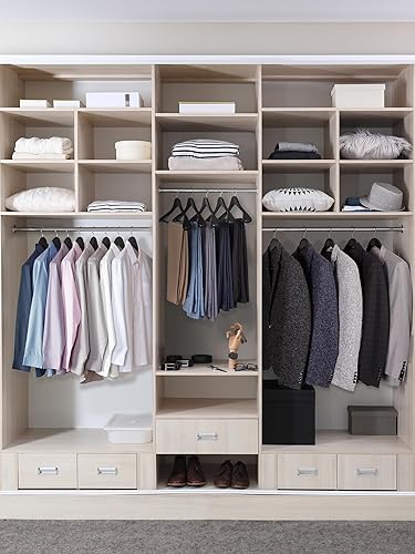 Miniatura 8 de HOUSE DAY Perchas de traje de alta calidad, perchas de madera de hombro ancho con barra antideslizante para pantalones, acabado liso, gancho