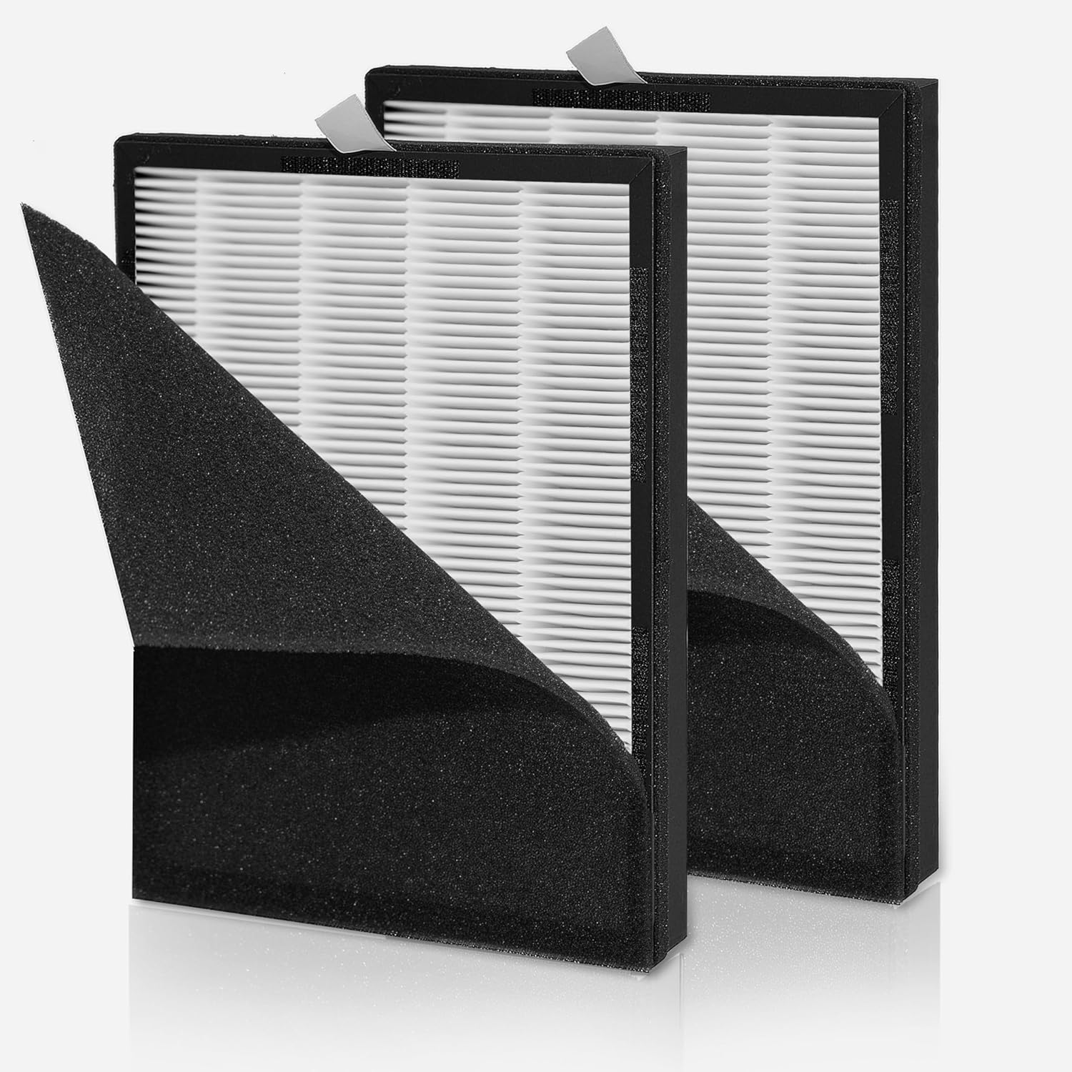 KJ190L H13 True HEPA Replacement, Compatible with Mooka KJ190L Air Purifier, 2 H13 True HEPA with 2 Washable Pre-Filters