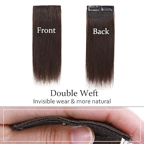 Miniatura 2 de SEGO Extensiones de cabello humano real con pinzas, corto de 10 pulgadas, postizo para mujer, con cabello delgado que añade volumen, 1 unidad, 0.53