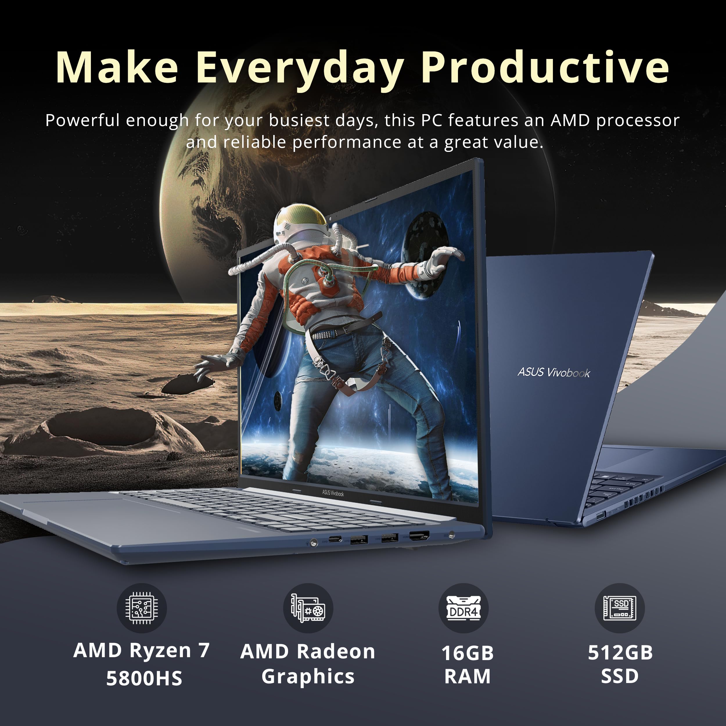 Windowsノート本体 ASUS Vivobook Ryzen 7 5825U 16GB 512GB ASUS Vivobook Ryzen 7 5825U 16GB 512GB