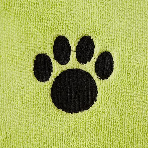 Miniatura 3 de Bone Dry Colección de toallas bordadas para aseo de mascotas, microfibra absorbente, XL, 41 x 23.5, color verde lechuga