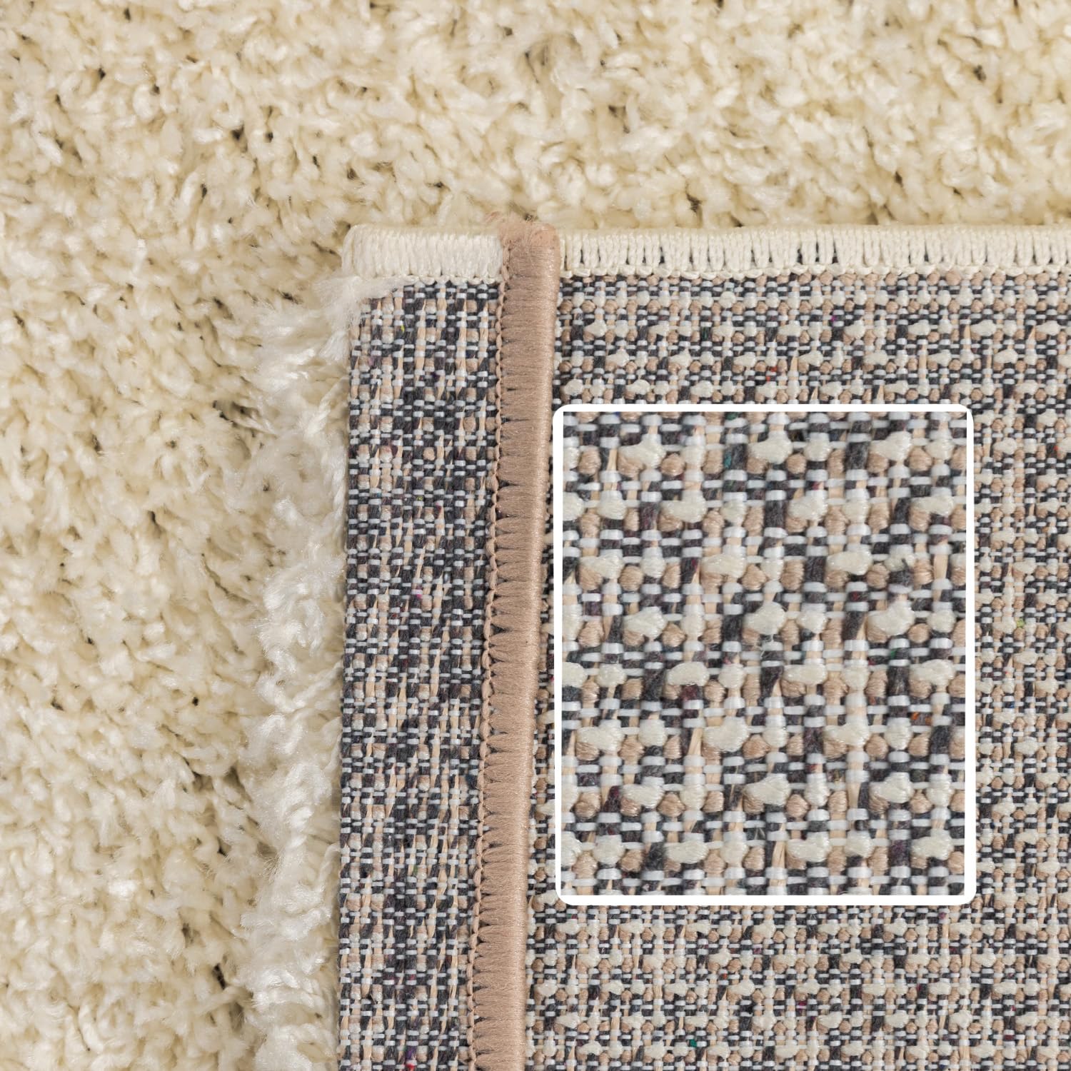 SIMPEX tappeto shaggy a pelo lungo color crema 140x200 cm molto morbido moderno tinta unita versatile per soggiorno camera o ingresso comfort e stile senza tempo