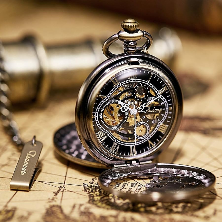 懐中時計　鍵巻スケルトン　アンティーク TIEDAN 懐中時計 アンティーク 機械式 スケルトン 手巻き式