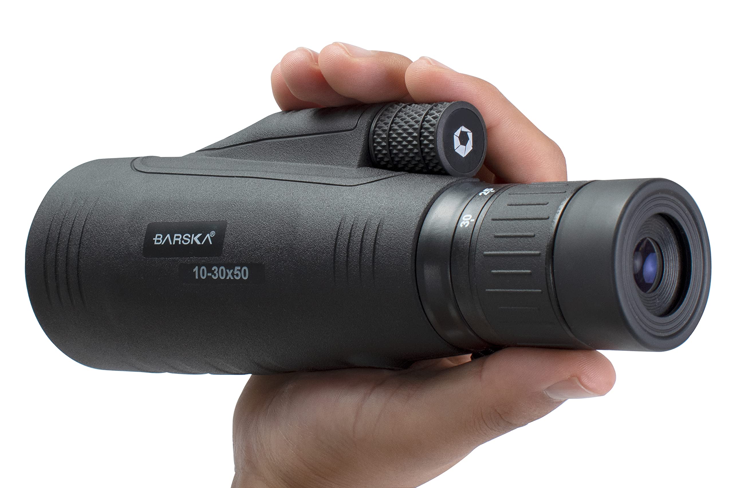 BARSKA Monocular de precisión de 10-30 x 50 mm para observación de Aves, Viajes, Caza, Paseos en Bote y Camping.