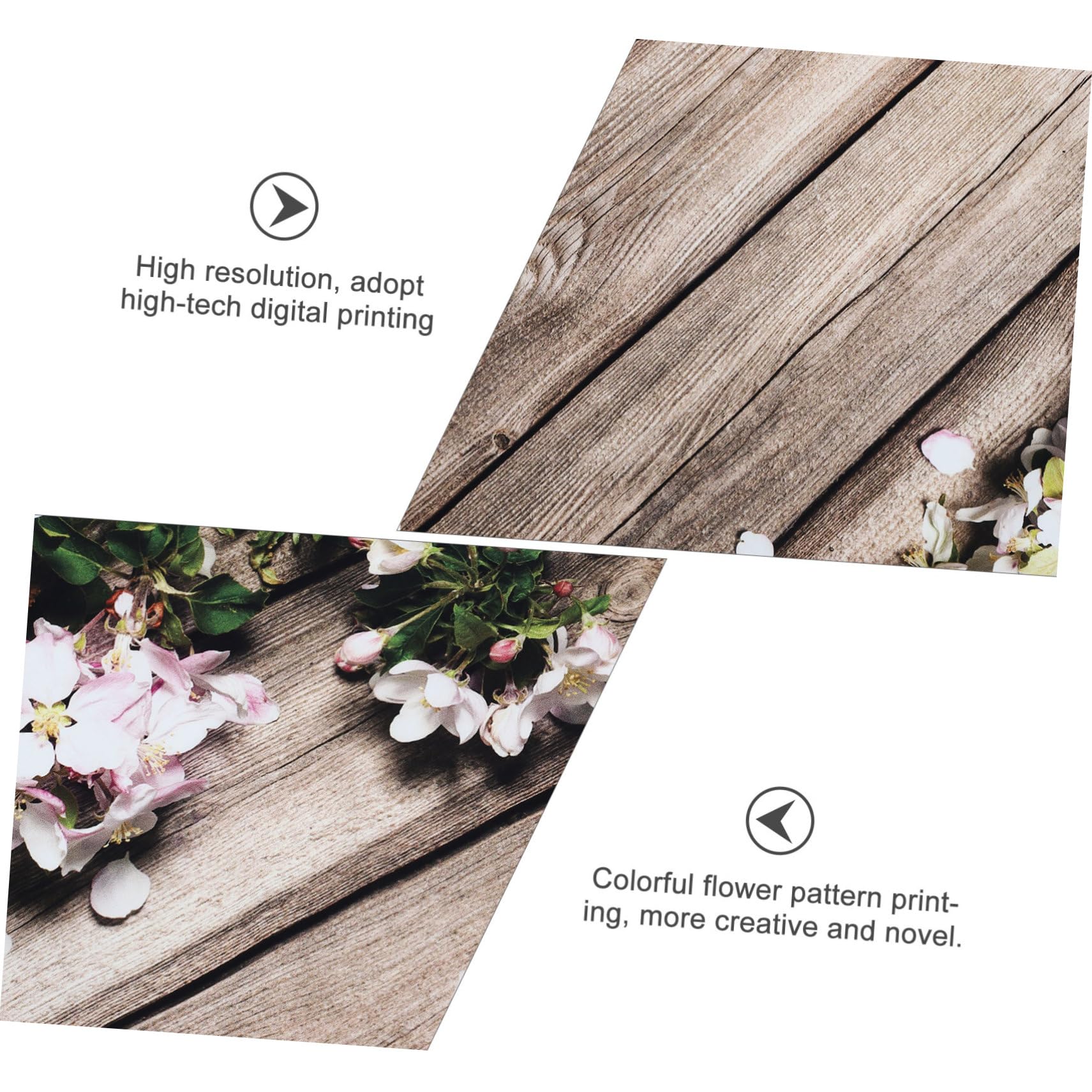 Hemobllo 3pezzi Tapestry Per Foto Con Motivo Legno e Fiori Sfondo Decorativo Per Feste e Casa Ottimo Per Servizi Fotografici e Decorazioni Domestiche