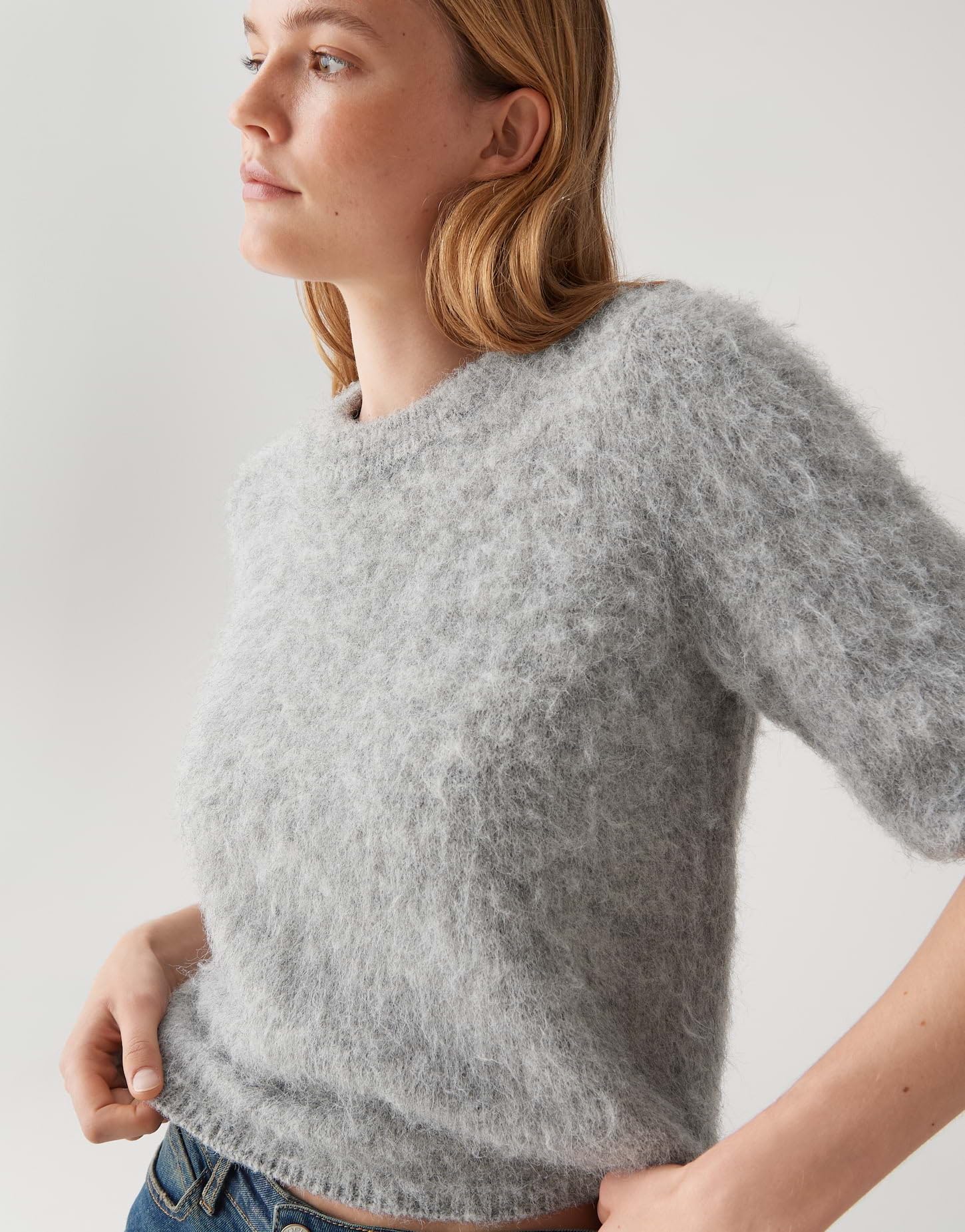 OPUS Damen Pullover | PLAUSH Regular Kurzarmpullover mit Wollanteil