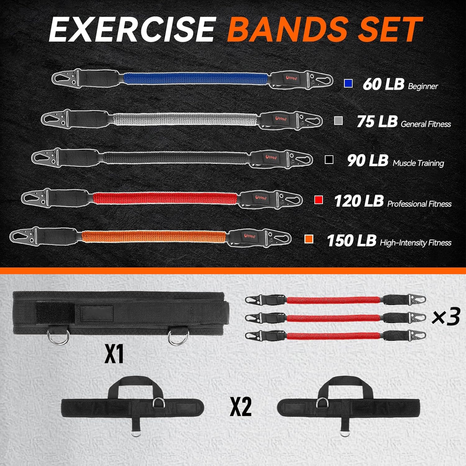 Vertical Jump Trainer Equipment Leg Bounce Trainer Device Speed and Agility Resistance Bands with Ankle Straps & Belt Leg Extension Machine for Boxing Basketball Football Tennis Fencing Training