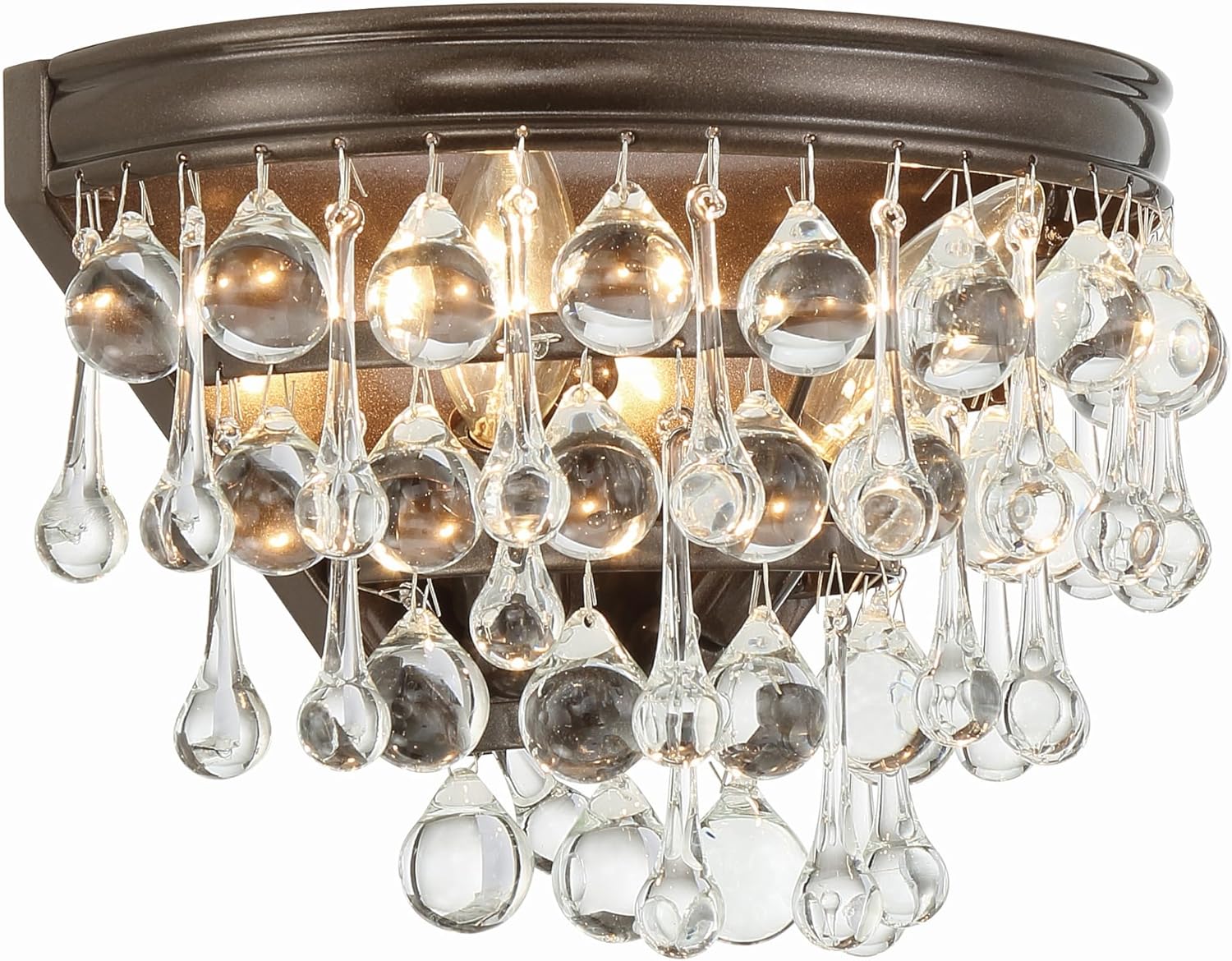 Crystorama Calypso 2 Light Crystal Teardrop Vibrant Bronze Sconce