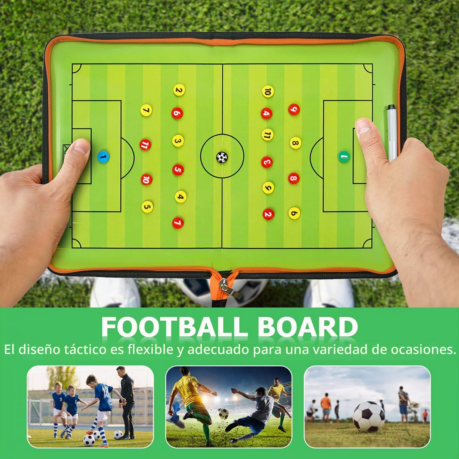 Pizarra Magnetica Futbol Entrenador con Imanes Lapiceros, Tablero de Tácticas de Fútbol para Entrenadores y Arbitros