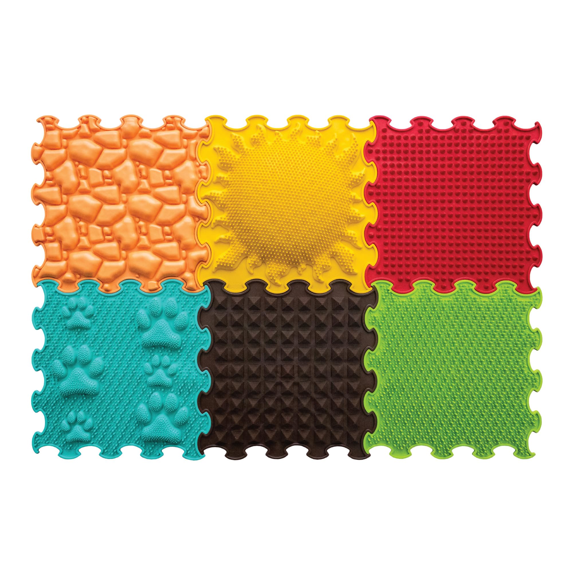 ORTOTO Massage Puzzle Bodenmatten - Orthopädische Spielmatte für Kinder und Erwachsene, sensorisches Spielen, Kinderspielmatten, Spielmatten-Set (Sunshine Garden)
