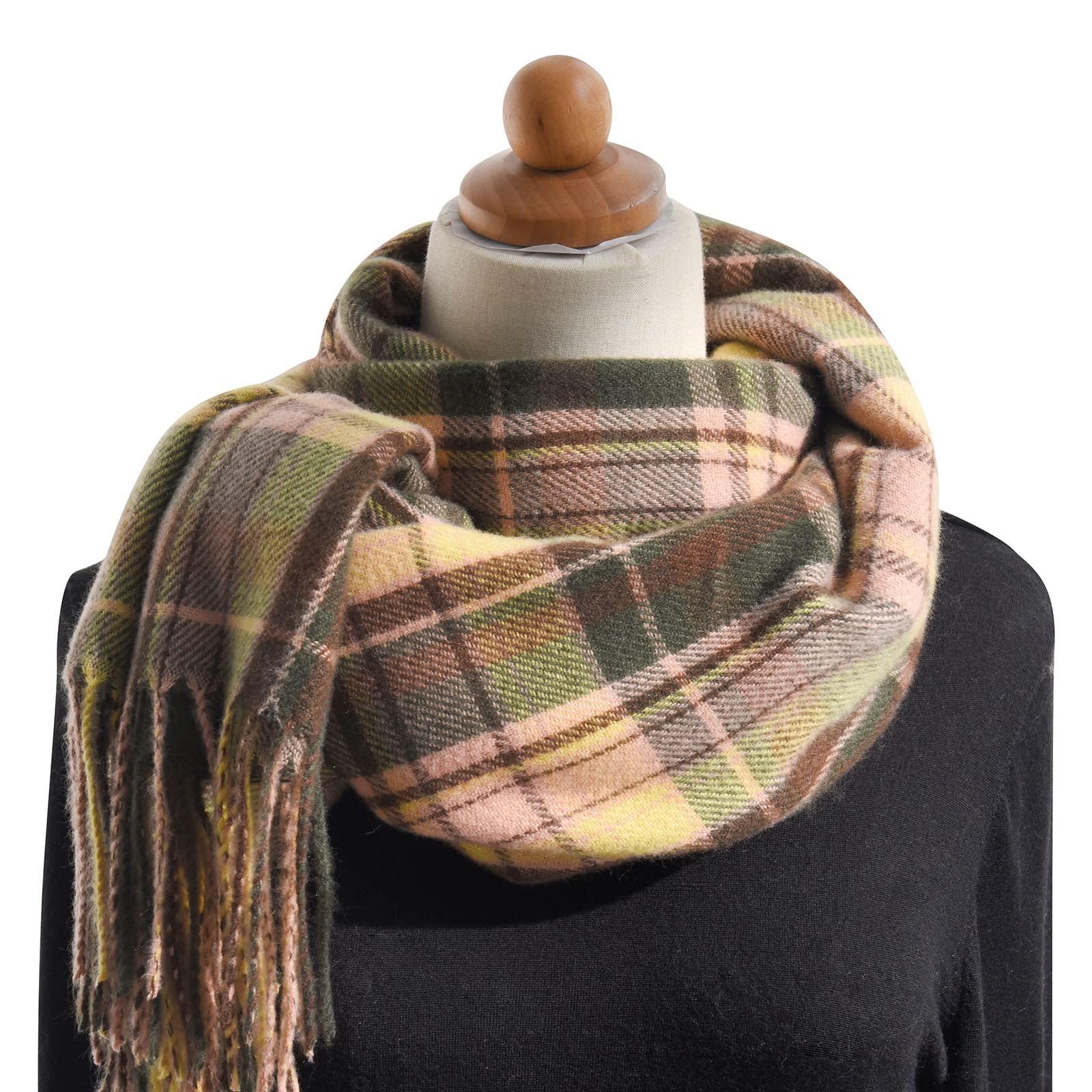 Bufanda de Cachemira Mujer Diseñador Cálido Pashmina Grande Cachemira Estola de Invierno Foulard Suave Mantón de Lana Ligera Elegante Bufanda a Cuadros (D TO)