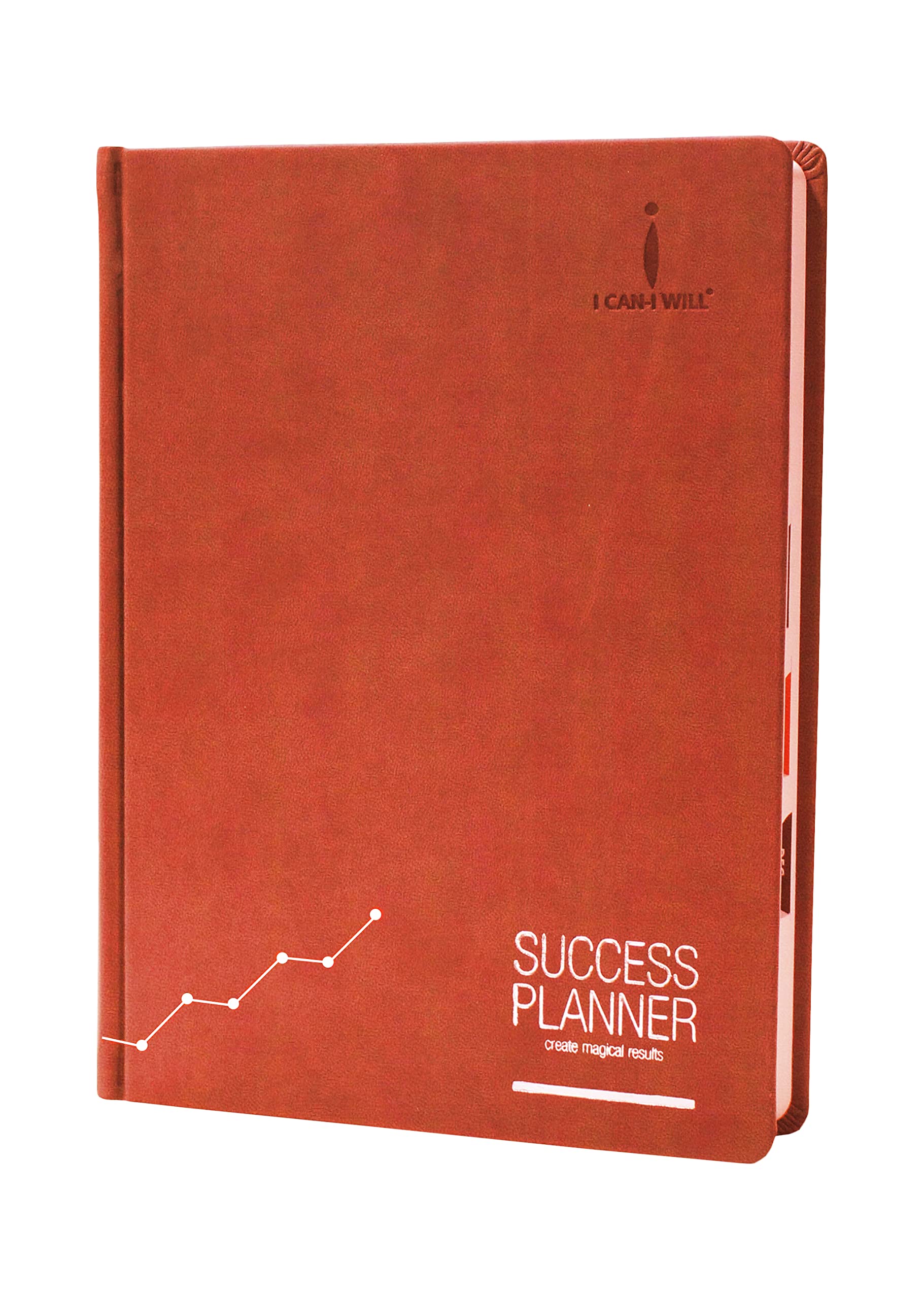 I CAN I WILL, Leather, Open Planner,Planner, Success Planner, Diary, Organizer, Weekly, Monthly, Yearly, Open Planner, Leather Planners… (Orange)|2025
