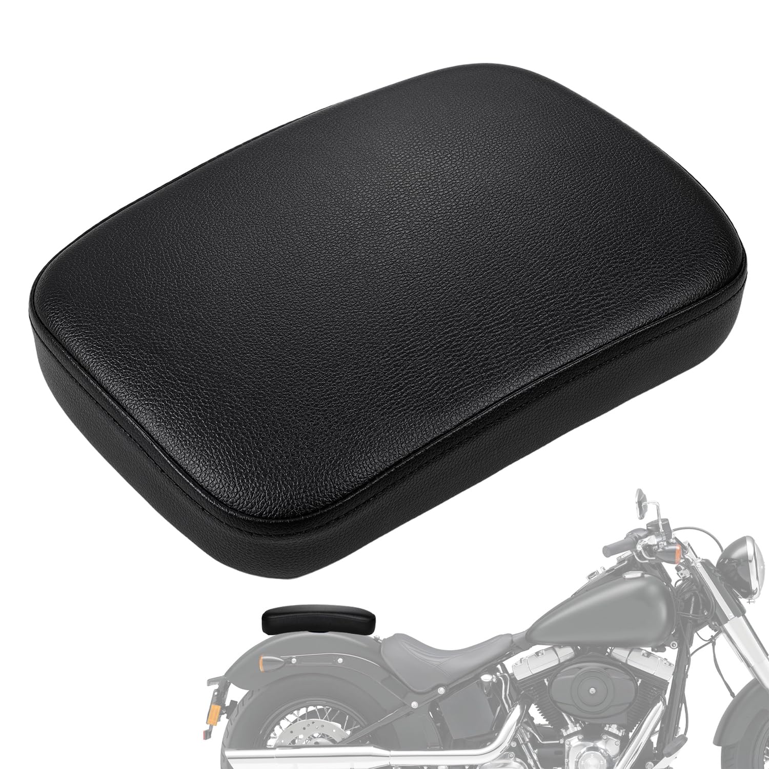 Cuscino Ventosa Moto,Cuscino Sella Moto Passeggero Custom 8 Ventosa Solo Posteriore Sedile Passeggero Sellino per Chopper Cruiser XL883 XL1200 X48 X72 Nero