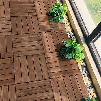 TK/A1139-11/ Amazon.com: Yaheetech 27PCS Interlocking Patio Deck Tiles 12