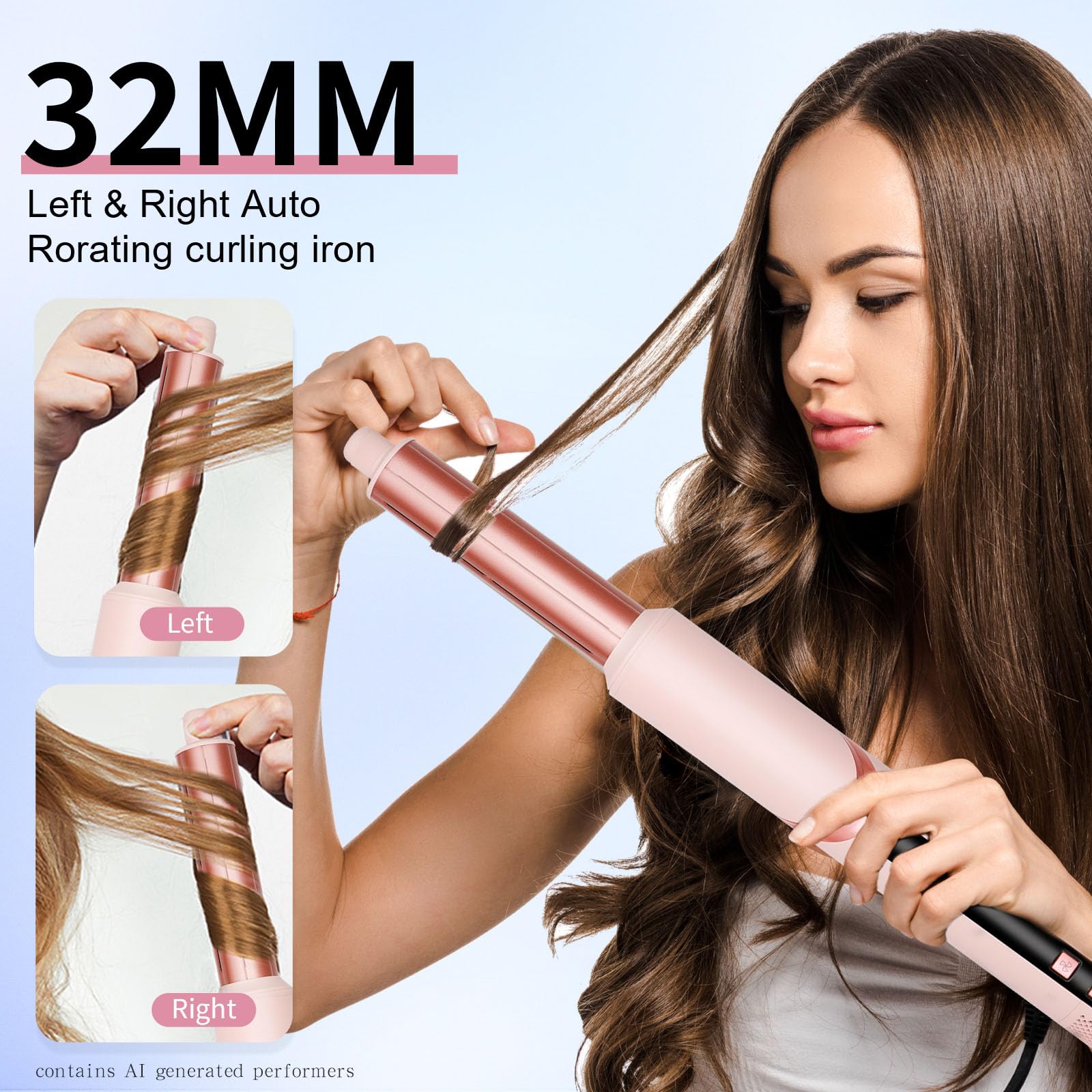 Dryhsip Warmluftbürste, 9 in 1 Hairstyler, Föhnbürste mit Ionen-Technologie, Airstyler mit Diffuser Haare Föhn Glätten,Lockenstab Automatisch, Haarglätter，Flex Temperaturen，Eurostecker