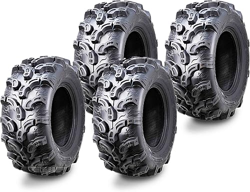 Miniatura 7 de WANDA Juego de 4 nuevos neumáticos premium para ATV/UTV 25x8-12 delanteros y 25x10-12 traseros /6PR Super Lug Mud