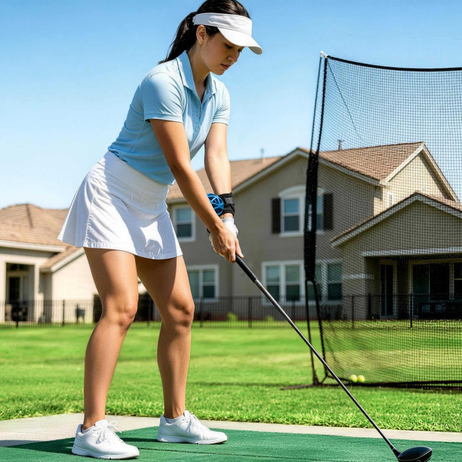 Ayuda de práctica – Pelota de entrenamiento de swing de golf | Entrenador de swing corrector de golf, correa de muñeca de golf | Para acampar al aire libre, hombres y mujeres, entusiastas del césped