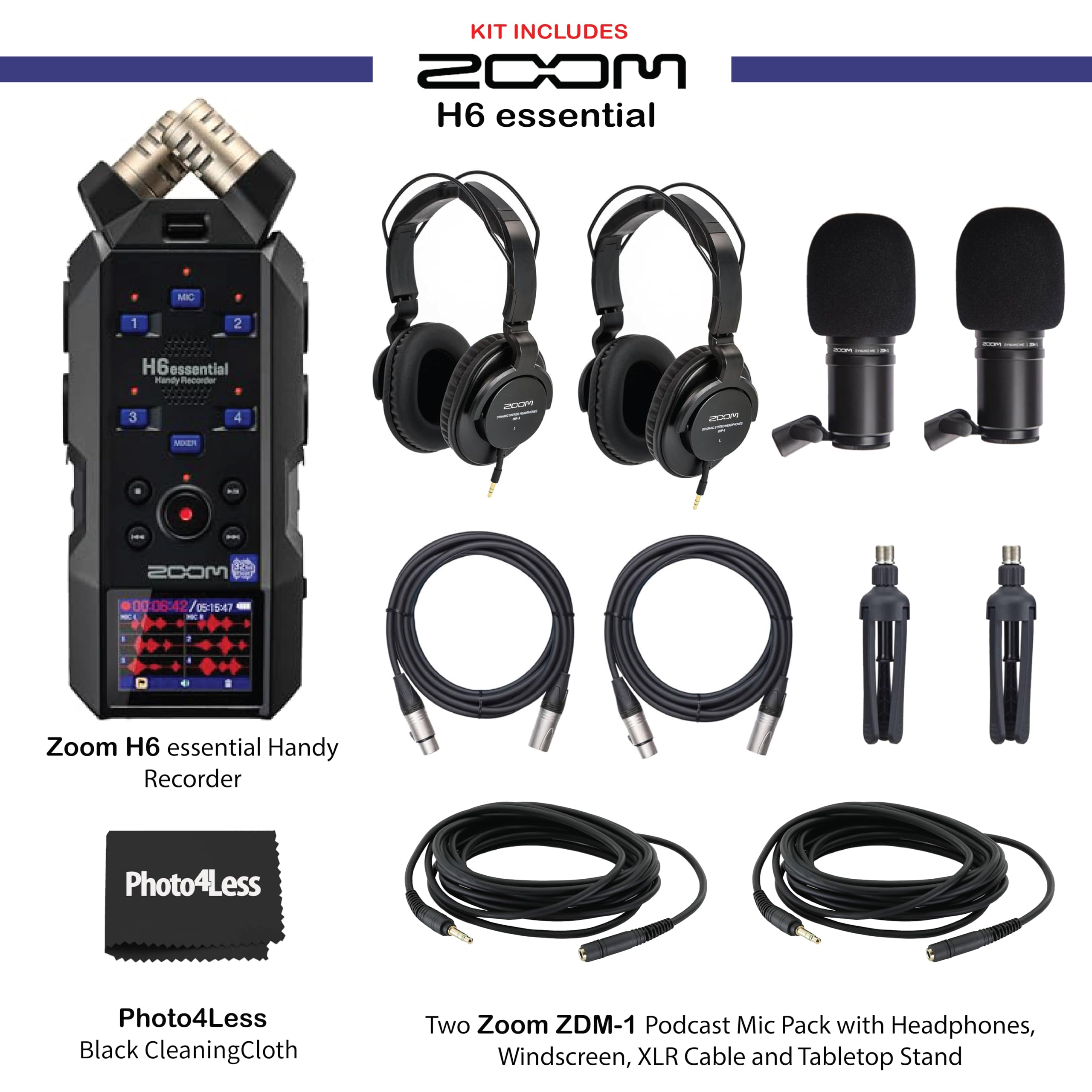 Amazon.com: Zoom H6essential 6-Track 32-Bit Float Portable Audio
