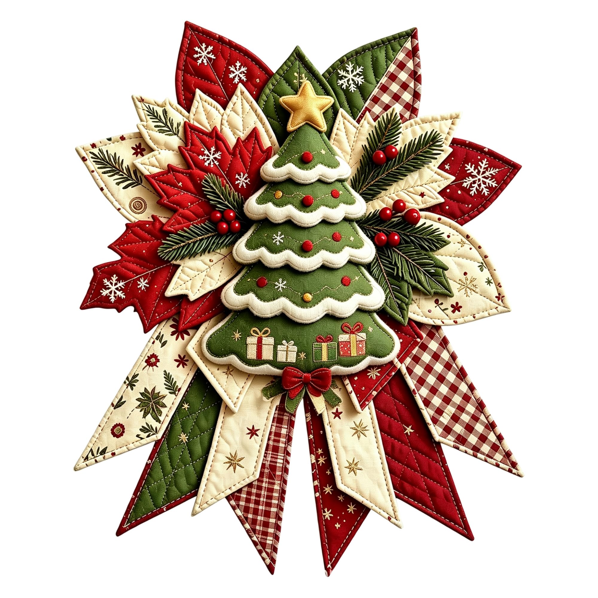 Quilted Christmas Tree Door Hanging Kit | DIY Wreath Sewing Project Kits