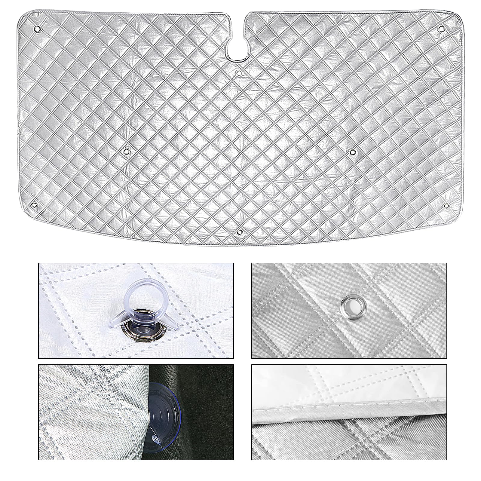 Sonnenschutz Auto Frontscheibe, Wasserdicht UV-Proof Windschutzscheibe Sonnenschutz Kompatibel mit VW T5 T6, 3PCS Thermomatte Fahrerhaus mit Aufbewahrungsbeutel Saugnapf
