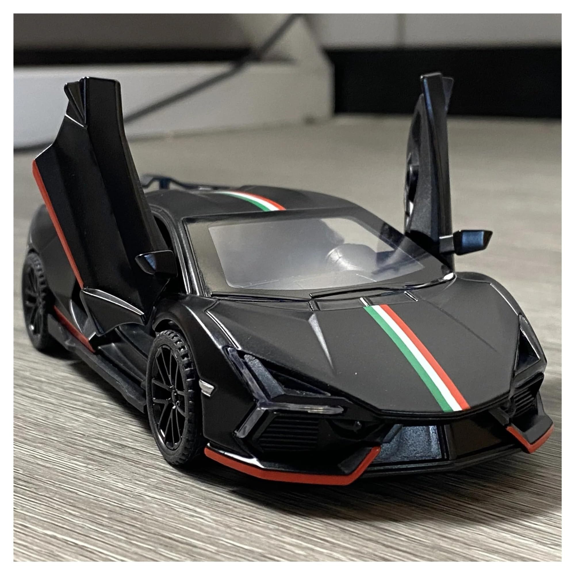 Modellino Diecast Modellismo da Collezione Auto Per Revuelto Modellino Auto | 1:32 Collezione Metallo Scala Modello(Nero)