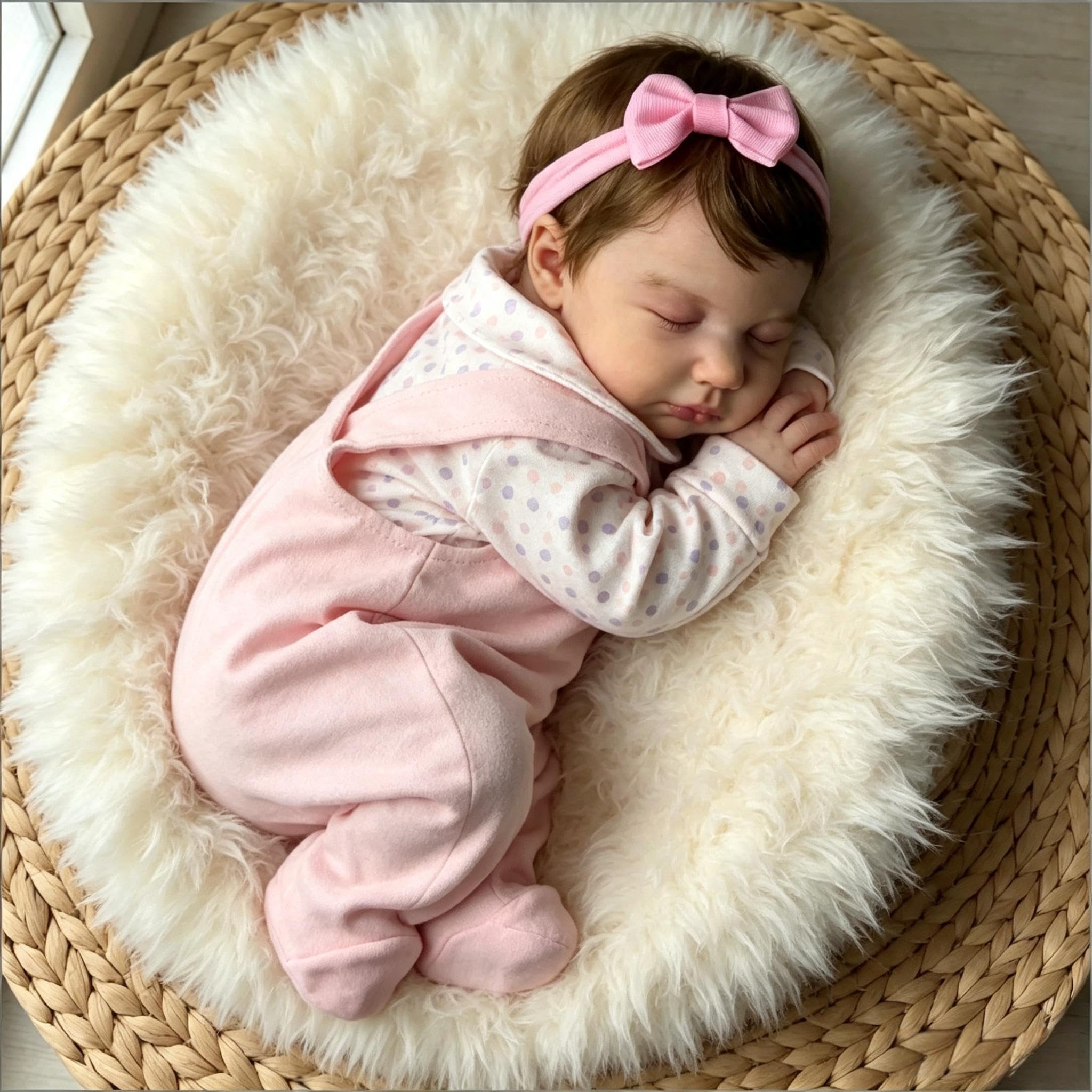 RXDOLL Reborn Baby Vollsilikon Lebensecht, Silikon Ganzkörper Baby Mädchen 50CM Lebensechte Puppe Wie Echtes, Reborn Puppen Lebensecht, Echt Aussehende Puppe Mit Haaren