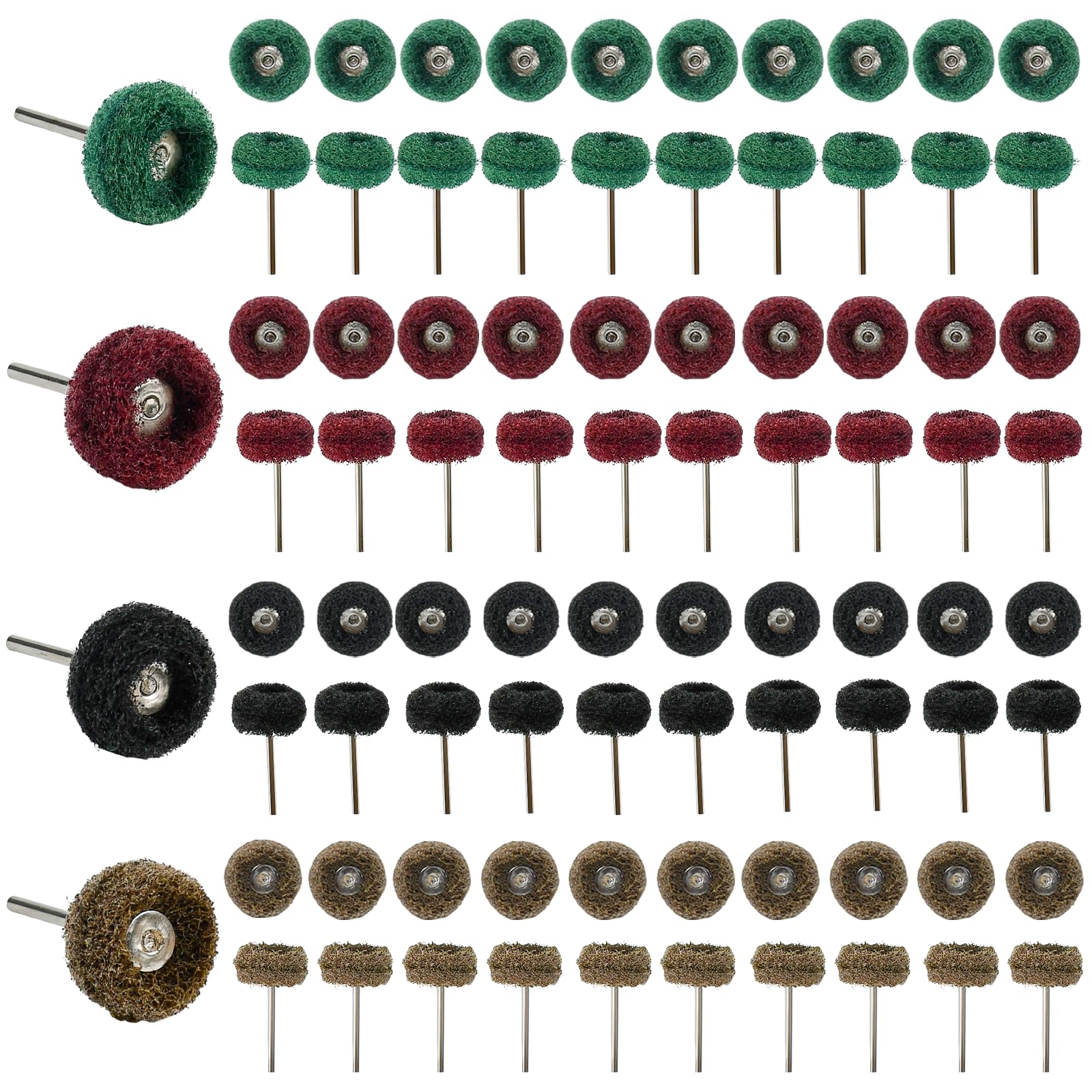 80Pz Set di Ruote Abrasive di Lucidatura 25mm Dischi Abrasivi per Lucidatura con Grana 120/180/320/400 Mole Abrasive per Lucidaturca con Manico 3mm per Utensili Rotanti per Vetro Metallo Legno