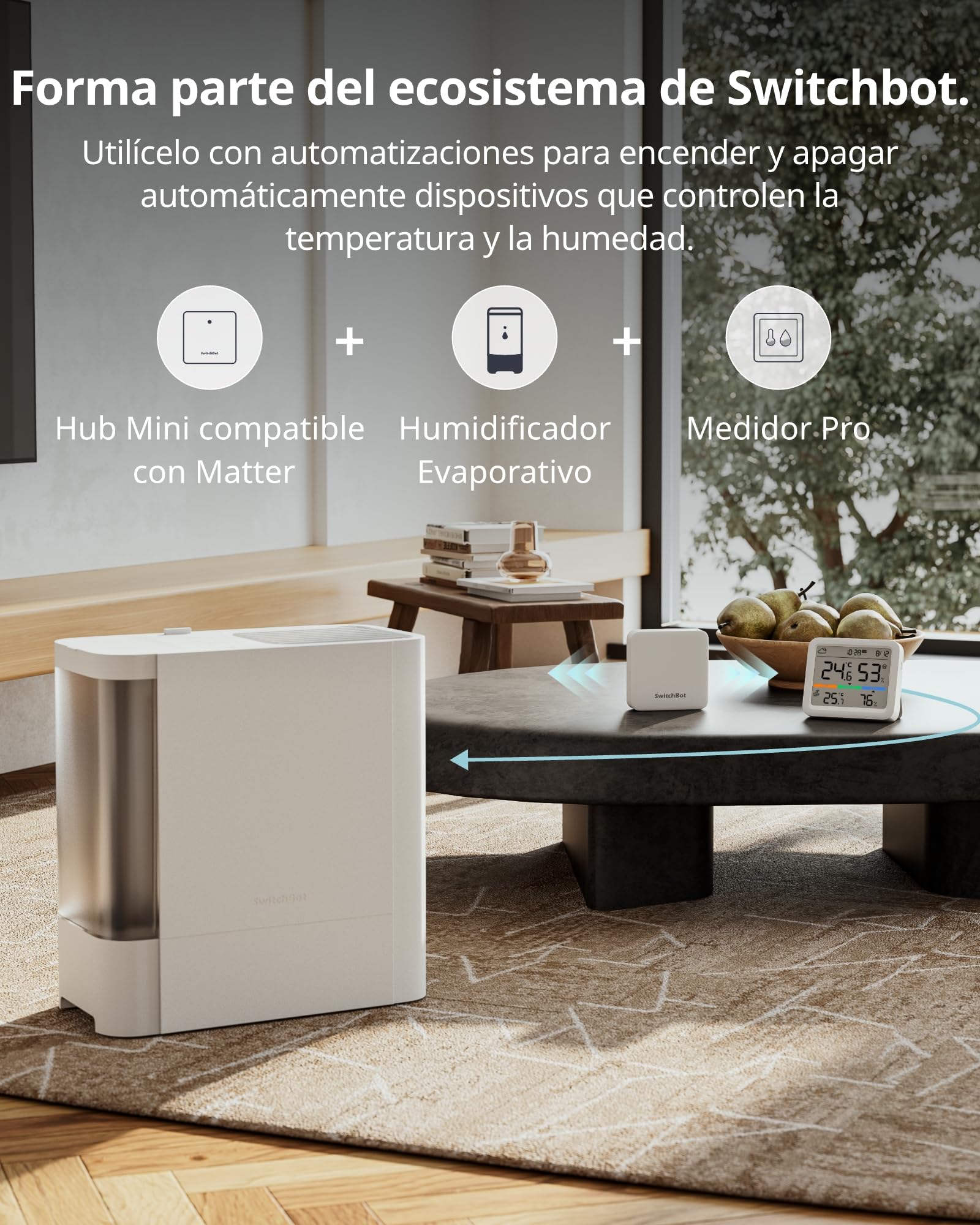 SwitchBot WiFi & Bluetooth Estación Meteorológica para Hogar Sensor Exterior Inalámbrico, Monitor Temperatura/Humedad con Fecha y Previsión Meteorológica, 120m Bluetooth