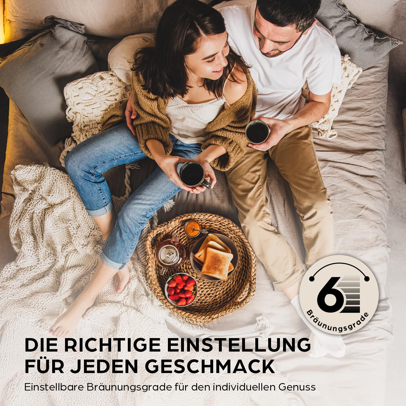 GOURMETmaxx Toaster Kurzschlitz für 2-Scheiben | Toaströster Anthrazit mit 6 Bräunungsgraden und Ready-2-eat-Countdown | Elektrisches Küchengerät mit Touchdisplay, Brötchenaufsatz & Aufwärmfunktion