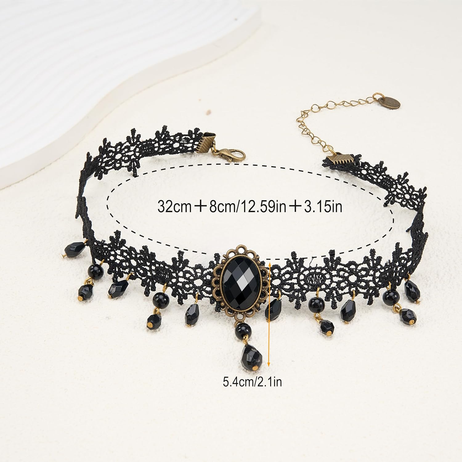 Choker Necklace for Women, Adjustable Goth Punk Black Choker Necklace, Highlights Your Collarbone Area - Image 3