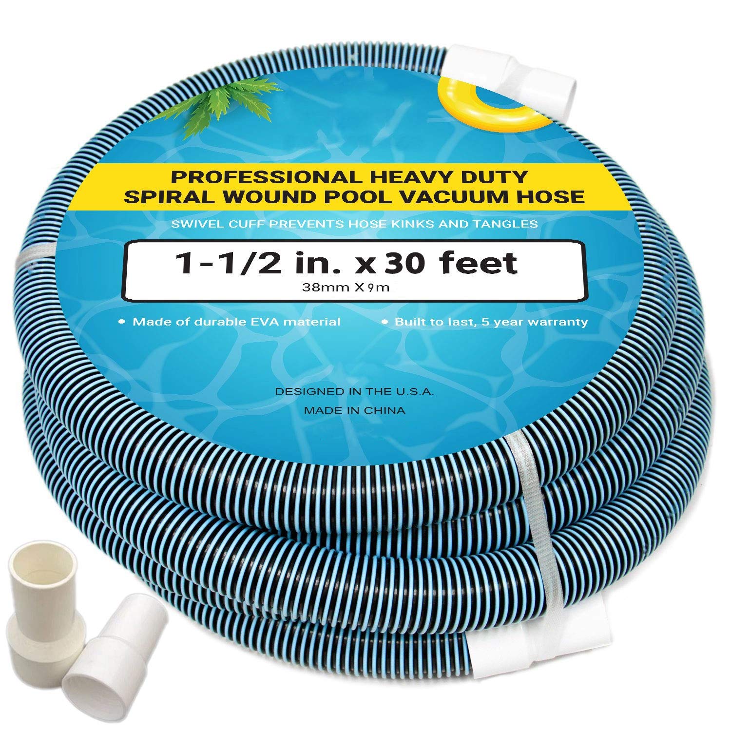 Buy Upgraded Pool Vacuum Hose with Swivel Cuff, EVA Plastic Spiral