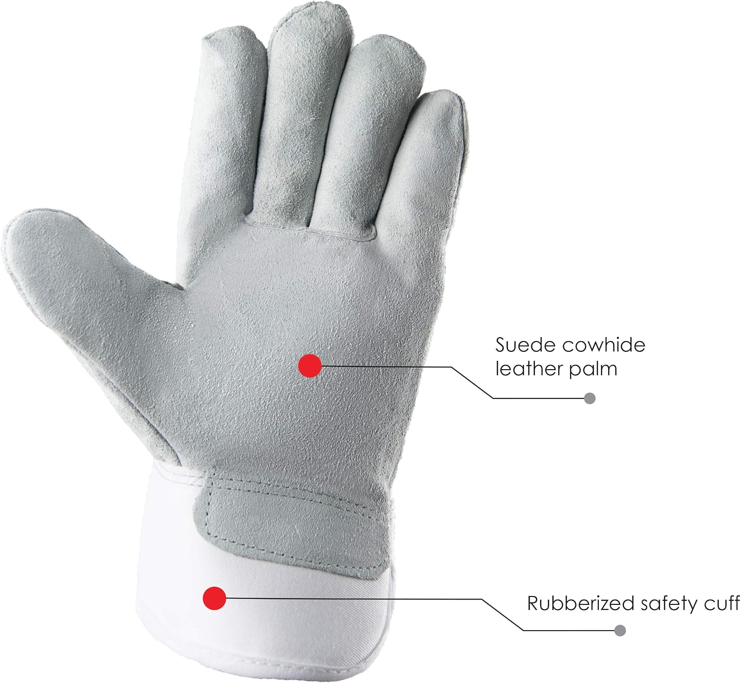 470 Waterproof 3M Thinsulate Lined Suede Gloves, Gray