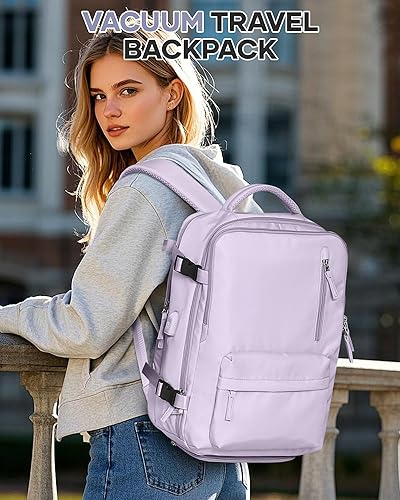 Vista 272 de VECAVE Mochila de viaje para laptop, mochila aprobada para vuelos,Mochila deportiva para universidad casual, E-peacockblue, Mochila para laptop